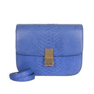 ♥️Celine Small Blue Classic Gold Leather Handbag♥️